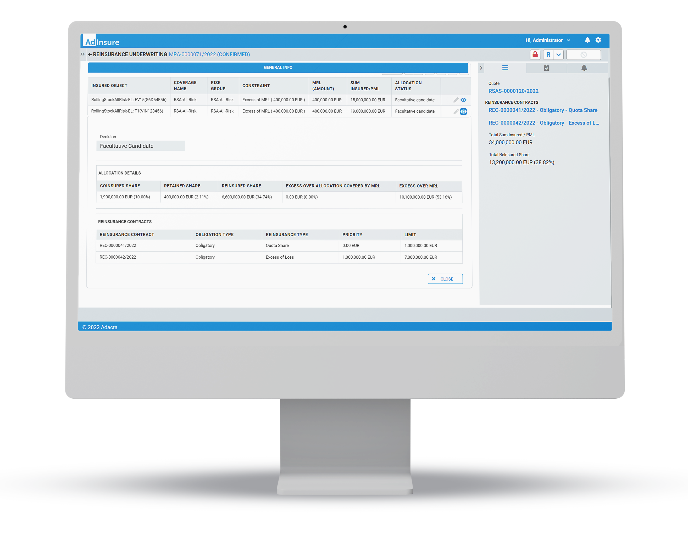 Capacity management through coinsurance and reinsurance partners