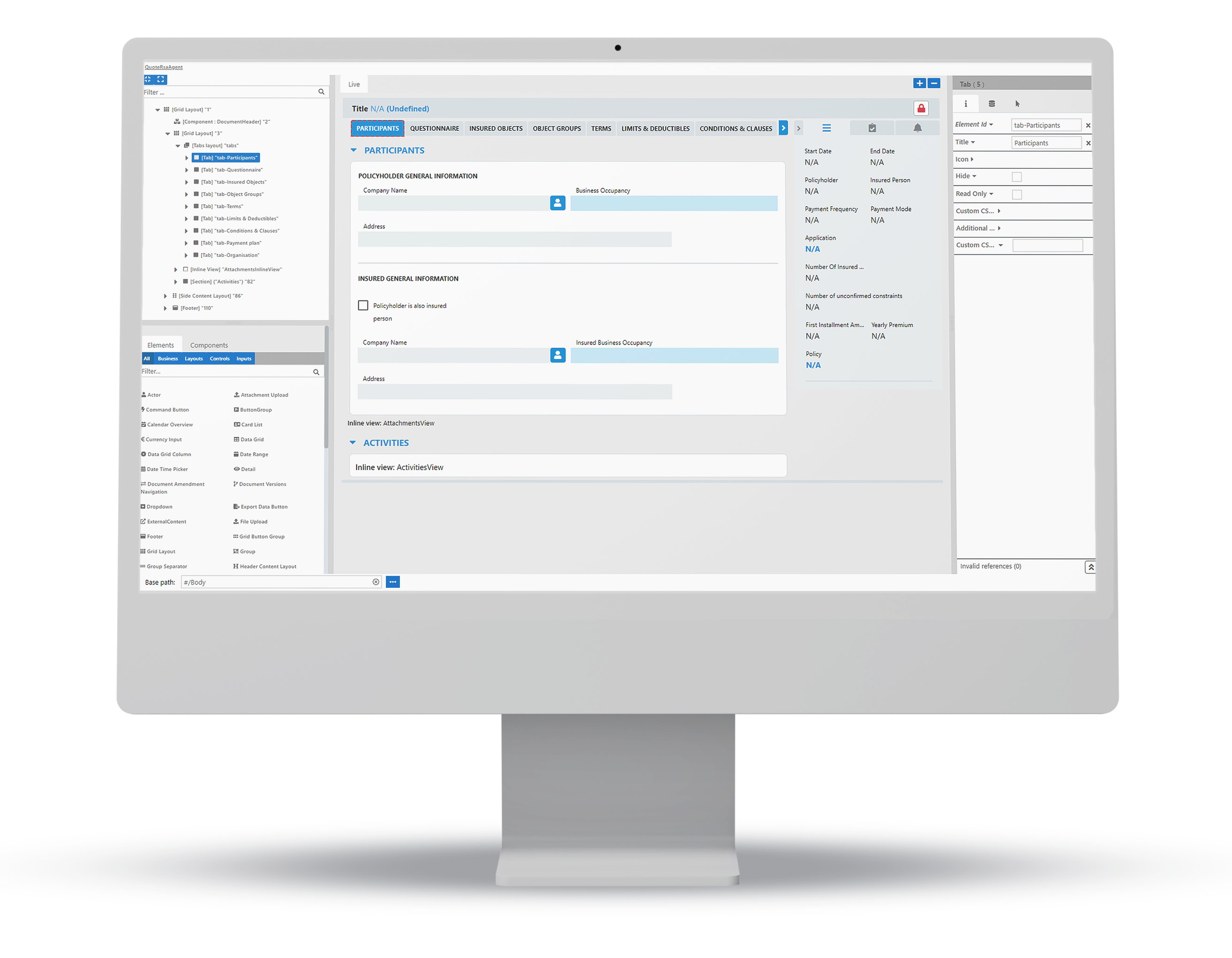 Easy configuration of new products and management of changes