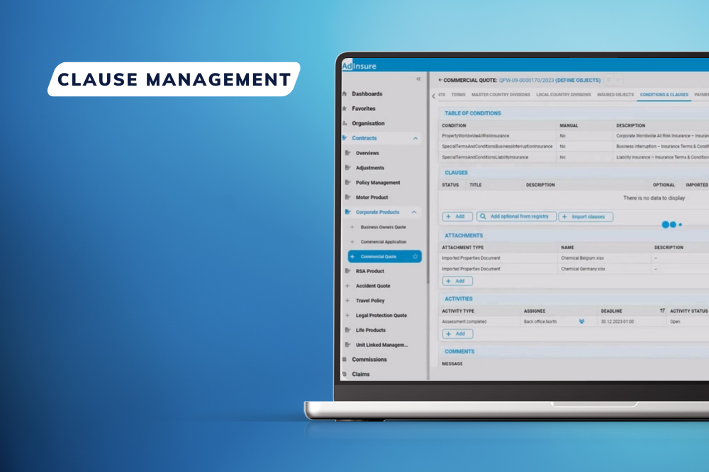 How to Manage Clauses in P&C Commercial Insurance with AdInsure | Adacta